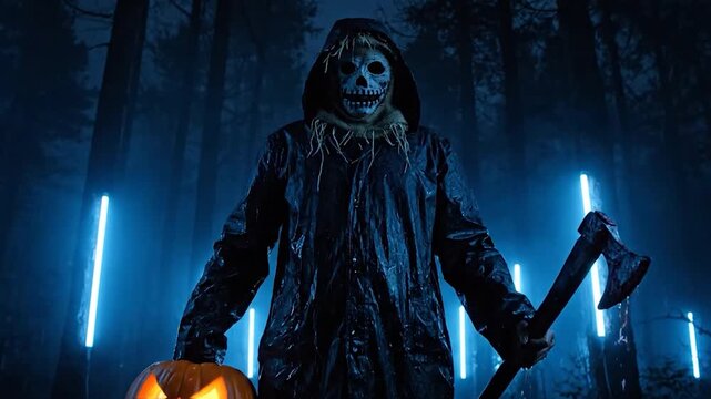 A Halloween Nightmare A Terrifying, Silent Figure Waiting in the Darkness
