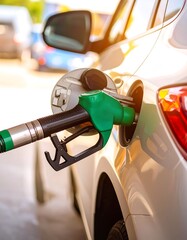 Car fueling at gas station