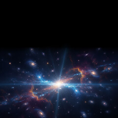 Epic Cosmic Nebula with Stars and Swirling Galaxies