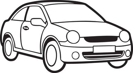 Naklejka premium Car line art in vector