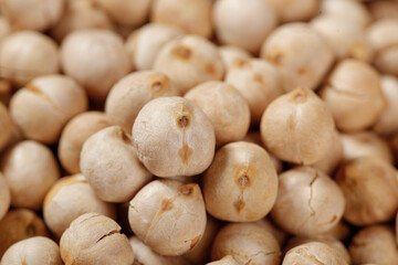 Dried Chickpeas Garbanzo Beans Raw Legumes High Quality Food Ingredient Close-up Macro Photography