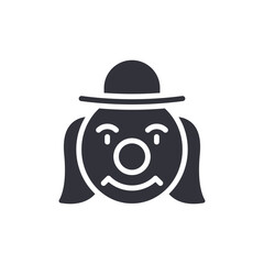 Solemn Clown Character With Round Nose And Classic Hat Depiction