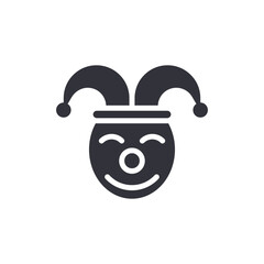 Whimsical Jester Face Illustration Smiling Icon Amusement Design