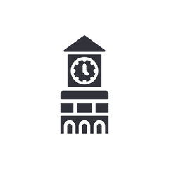 Stylized Timepiece Building Icon Tower Minimalist Design