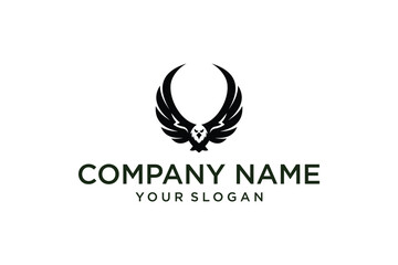 Eagle head logo with wings logo design inspiration