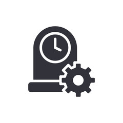 Clock And Gear Symbolizing Time Management or Efficiency