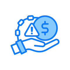 Obraz premium Debt blue icon 