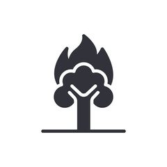 Stylized Tree On Fire Symbolizing Destruction Or Environmental Crisis