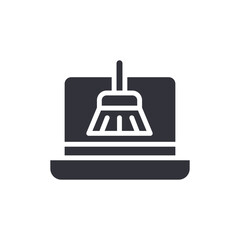 Laptop Sanitation Conceptual Icon For System Maintenance Task