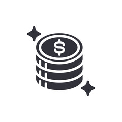 Shiny Coin Stack Symbolizing Financial Prosperity And Wealth