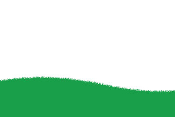 Vibrant green grass field isolated on white background, creating a fresh and natural scene with a sense of growth and tranquility in minimalist style vector illustration
