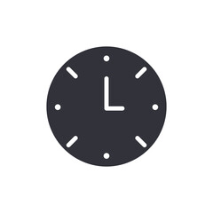 Minimalist Clock Illustration Indicating Eleven O'Clock Icon Timepiece