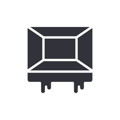 Melting Frame Modern Graphic Illustration With Dripping Paint Effect