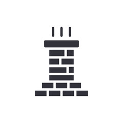 Isolated Brick Chimney Structure With Smoke Stacks Graphic