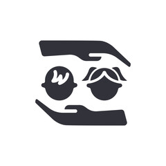 Caring Hands Protect Children Icon Gentle Safeguard Assurance