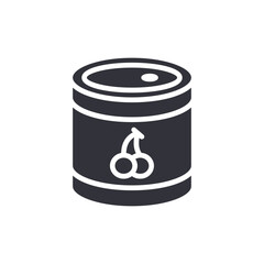 Canned Cherries Illustration Sweet Fruit Treat Food Preservation