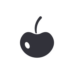 Stylized Cherry Icon With Clean Lines For Simple Graphic Representatio