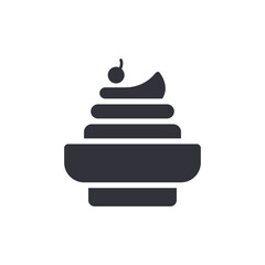 Delicious Dessert Icon With Cherry Sweet Treat Vector Graphic Design