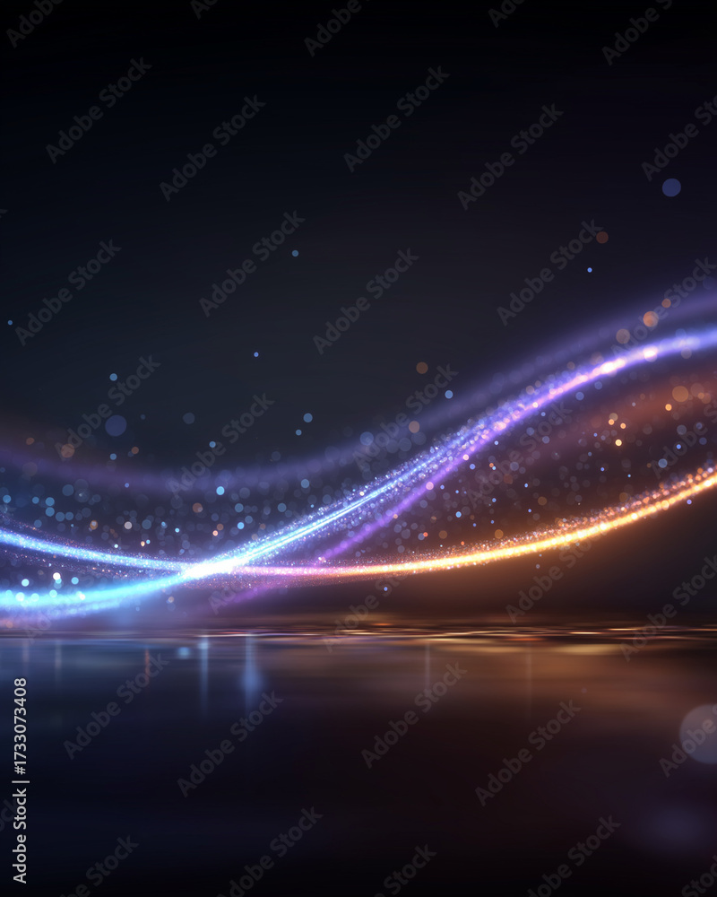Wall mural abstract light trail: this mesmerizing abstract image presents dynamic light trails that twist and t