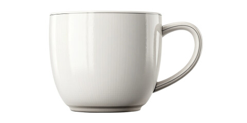 White Ceramic Coffee Mug Isolated on Transparent Background
Glossy Plain Tea Cup with Handle on Transparent PNG