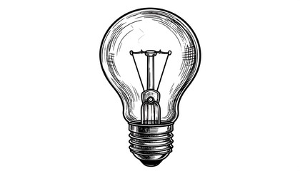 Hand-drawn vintage lightbulb illustration