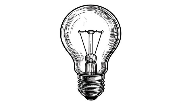 Naklejki Hand-drawn vintage lightbulb illustration