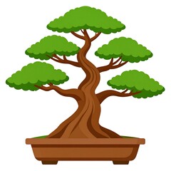 Stylized bonsai tree illustration