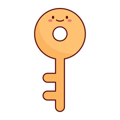 Flat Hotel Key Travel Icon
