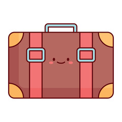 Flat Business Suitcase Travel Icon
