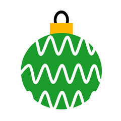 Christmas Colored Ball Flat Design.