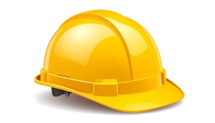 Vibrant Yellow Hard Hat - Essential Personal Protective Equipment for Construction and Industrial Safety.
