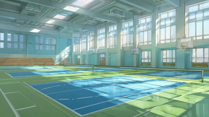 Indoor Gymnasium with Badminton Courts