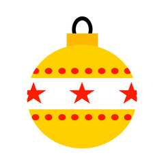 Christmas Colored Ball Flat Design.