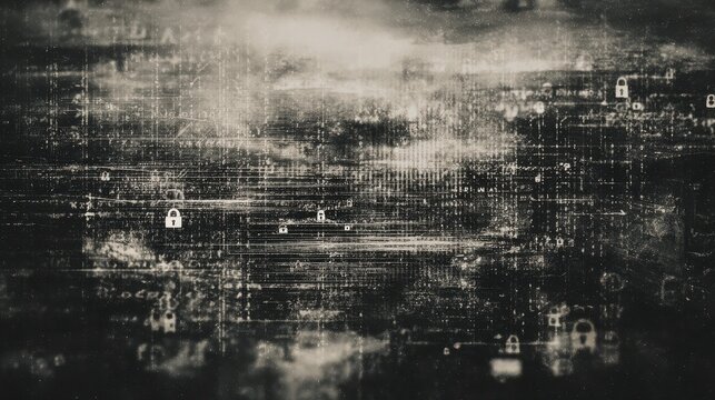 Digital fortress symbol security data stream image