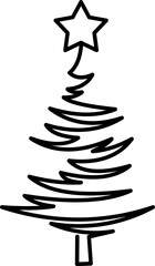 Christmas Tree Line Art