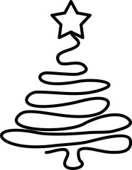 Christmas Tree Line Art