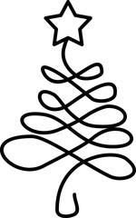 Christmas Tree Line Art