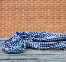 Color kitchen tablecloth on wooden desk