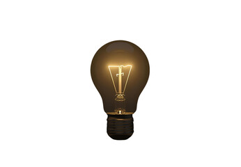 A single light bulb on a white background.