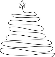 Christmas Tree Line Art