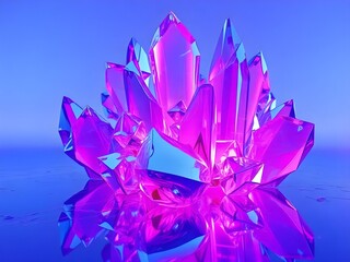 Shiny purple crystal formation.