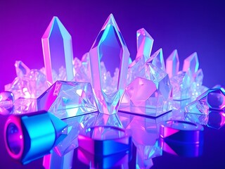 Shiny purple crystal formation.