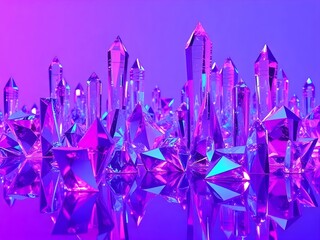 Shiny purple crystal formation.