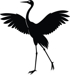 a crane in mid dance pose  elegant 