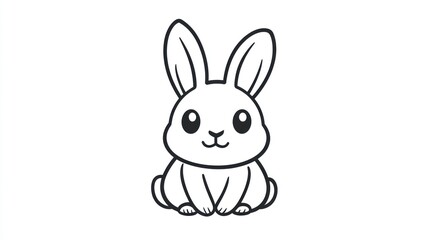 Cute cartoon bunny rabbit vector illustration isolated on white background