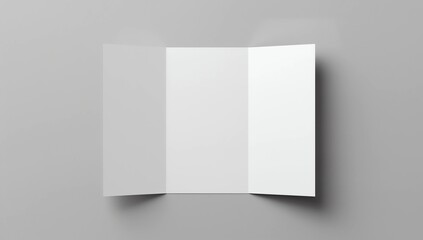 Fototapeta premium Mockup of opened four fold brochure isolated at white background