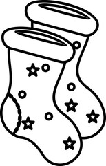 Christmas Stocking Line Art 