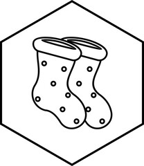 Christmas Stocking Line Art 