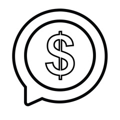 Dollar Sign Chat Bubble Icon – Finance and Messaging Vector