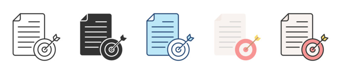 Objective Icon Set Multiple Style Collection